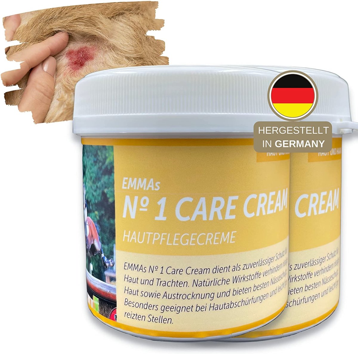 *® Unguento di zinco per cavalli e cani I Set economico I Pasta di zinco per irritazione cutanea, prurito, eczema e per cavalli Mauke I Maukesalbe 2x250ml - immagine 2